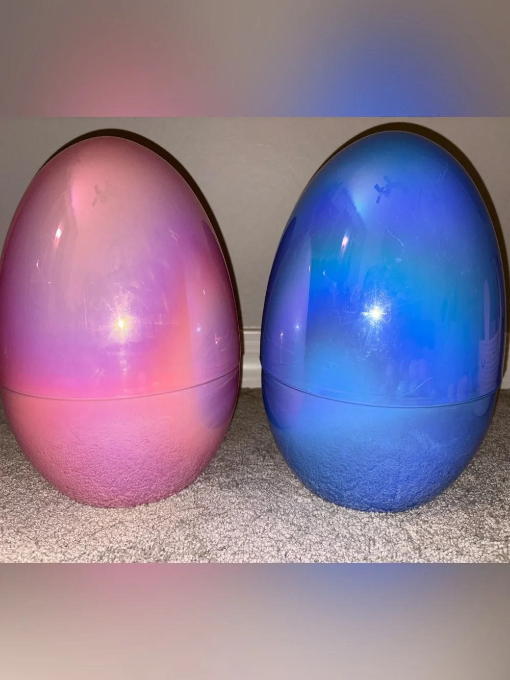 Target Pink & Blue Bunny Easter Baskets with Pastel Plastic Eggs and Toys